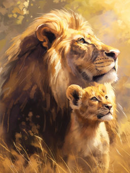 Вышивка крестиком 40х50см, Львы