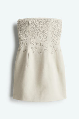 Vestido bandeau en mezcla de lino