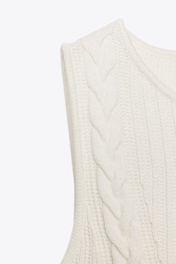 CABLE KNIT PEPLUM TOP - Zara фото 9