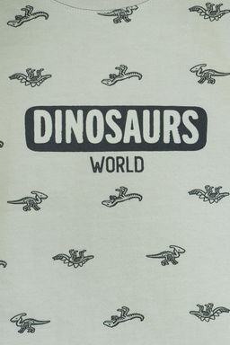 К 1581/24/темно-оливковый,маленькие динозавры пижама дет