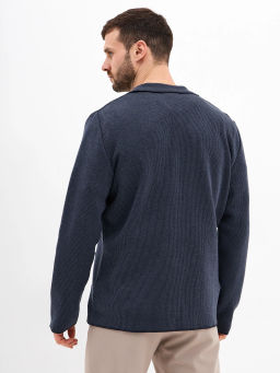 Кардиган мужской GREG G136-KF- полоса 1*1 (т.синий меланж 630/530)  фото 2