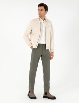 Узкие брюки из плотной ткани цвета хаки - Cacharel фото 3