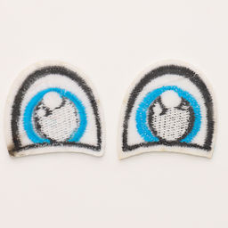 Термонаклейка «Глаза»: правый и левый, 3 × 3 см, овальный, цвет голубой, 100 шт.