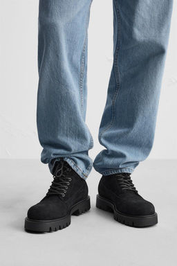 LACE-UP LEATHER BOOTS - Zara фото 11