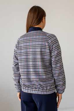 Бомбер Б-03 черно-голубой