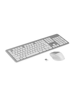 Комплект клавиатура и мышь Smartbuy 233616AG, беспроводной, USB, 1хAA/2хААА, серебр-белый