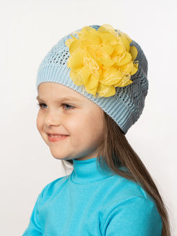 Шапка вязаная детская голубая