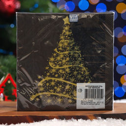Цена за 3 шт. Салфетки новогодние бумажные Home Classic Волшебная ель на черном, 3 слоя, 33?33 см, 20 шт.