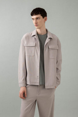 Плиссированная куртка с рубашечным воротником и расслабленным кроем - Defacto фото 4