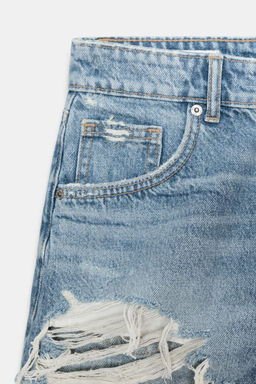 HIGH-WAIST CURVED DENIM SHORTS - Zara фото 11