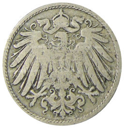 Монета 10 пфеннигов 1900 года D Германия