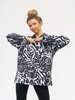 942 Туника-Рубашка "Лео/серый"