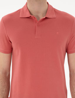 Mercan Slim Fit %100 Pamuk Polo Yaka Basic Ti__rt