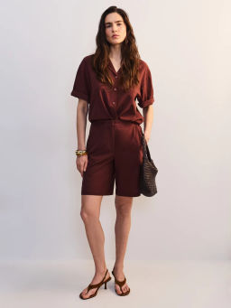 Шорты из вискозы и хлопка с отворотами ZR2605012116-21 / Zarina