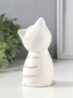 Сувенир керамика "Котейка белый полосатый" 6,5х5,3х11,2 см