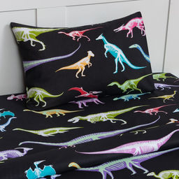 Постельное бельё Этель 1,5 сп Dino skeleton 143х215 см, 150х214 см, 50х70 см -1 шт, 100% хлопок, бязь  фото 2