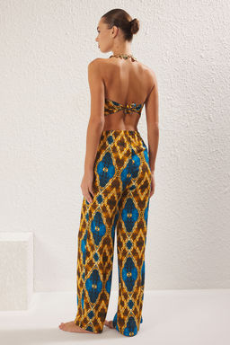 Etnik Desenli Desenli Dokuma Bluz Pantolon Plaj Tak?m TBESS24AU00017