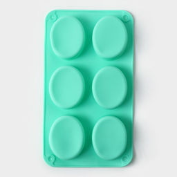 Форма для выпечки Доляна «Фигуры. Овал», силикон, 28×16×2 см, 6 ячеек, бирюзовая