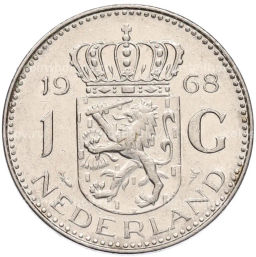 Монета 1 гульден 1968 года Нидерланды