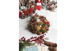 Новогоднее украшение подсвечник 22*22*11 см Тайна Рождества на 1 свечу, круг