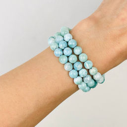 Бусины для украшений из Ларимара (56 бусин) 38 см