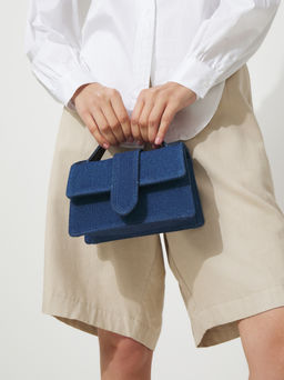 Женская сумка с ручками из денима TENDANCE Артикул 4248262, темно-синий  фото 6