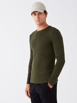 Bisiklet Yaka Uzun Kollu Erkek Sweatshirt