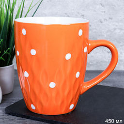 Кружка 450 мл / 3312-4 /уп 12/36/ Горох Оранжевый