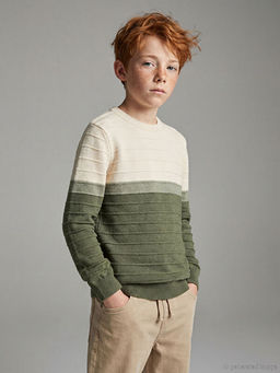 Erkek ?ocuk Bisiklet Yaka Triko Kazak