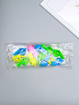 Цена за 12 шт. Свисток пластик "Смайл", МИКС