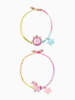 Цена за 2 шт. Браслеты детские парные «Выбражулька. Неразлучники. Пончик и Единорог», разноцветный