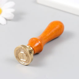Печать для сургуча с деревянной ручкой «Корона с буквой L», 9×2.5×2.5 см