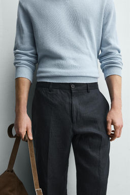 PANTAL?N REGULAR FIT 100% LINO / Marino - Zara фото 10