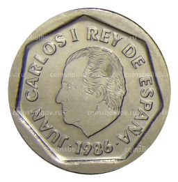 Монета 200 песет 1986 года Испания