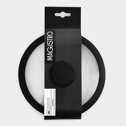 Крышка Magistro, d=18 см, со сливом, с силиконовым ободком и ручкой, жаропрочное стекло