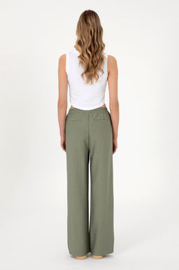 Kad_n Koyu Haki Loose Relax Fit Kanvas Pantolon