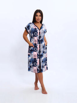 Халат женский, цвет синий белый розовый