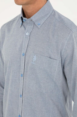 Мужская синяя рубашка с длинным рукавом Неожиданная скидка в корзине - U.s. polo assn фото 7