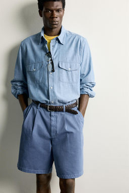 BERMUDA REGULAR  FIT PLIEGUES / Azul - Zara фото 5