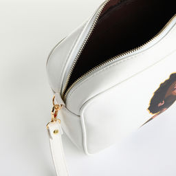 Сумка женская на молнии TEXTURA, 22×8×17 см, с цветным принтом, белая