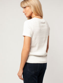 VILATTE / Джемпер фактурной вязки из вискозы  фото 5