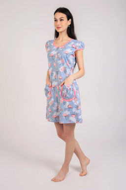 Халат женский, цвет розовый серый