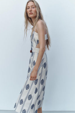 MIDI DRESS WITH CUT-OUT EMBROIDERY - Zara фото 2