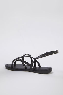 Trendyol Shoes Siyah Ince Bantl? Trok Tasl? Bilekten Baglamal? Parmak Aras? Kad?n Sandalet TAKSS25SD00020 - Trendyolmilla фото 4