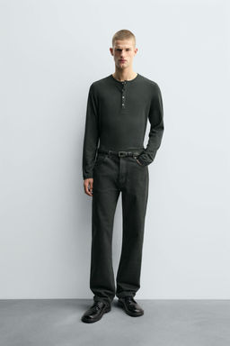 RELAXED FIT HENLEY T-SHIRT