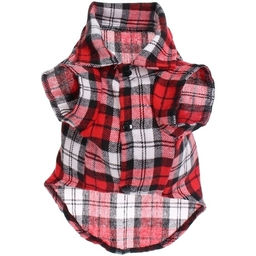 Кофта - рубашка фланелевая для мелких пород собак и кошек "BRO Style", цвет красный, р XL