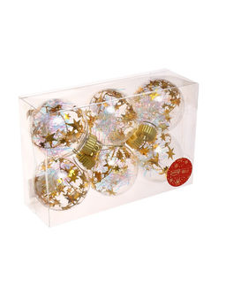 Ёлочные игрушки Льдинка - мишура, шары новогодние, d=8 см, набор 6 шт., прозрачный - Зимнее волшебство фото 9