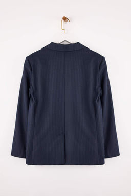 Lacivert Regular Kendinden Cizgili Dokuma Blazer Ceket TWOSS26BC00003 - Trendyolmilla фото 2