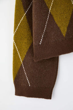 Kahverengi Baklava Desenli Triko Kazak TWOAW26KZ00289 - Trendyolmilla фото 11