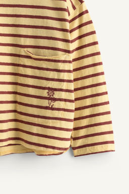 CAMISETA RAYAS FLOR BORDADA LIMITED EDITION / Amarillo - Zara фото 8